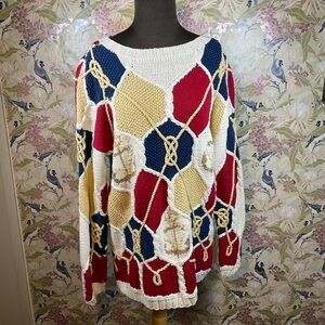 80s nautical knit sweater